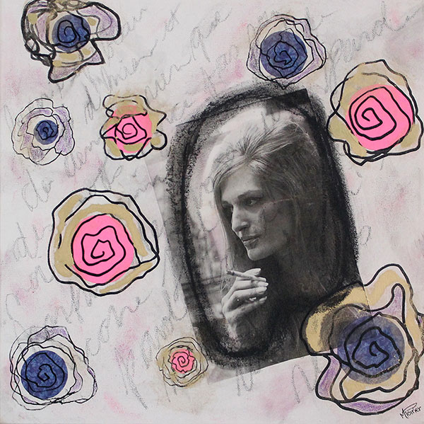 Dalida l'éternelle | 41 x 41 cm | Techniques mixtes sur toile | Mélanie Poirier