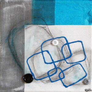 Tranches de vie XIII | 20 x 20 cm | Techniques mixtes sur toile | Mélanie Poirier